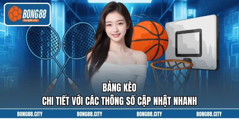 Bảng kèo chi tiết với các thông số cập nhật nhanh Bảng kèo chi tiết với các thông số cập nhật nhanh