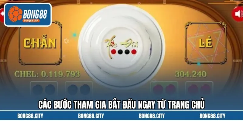 Các bước tham gia bắt đầu ngay từ trang chủ