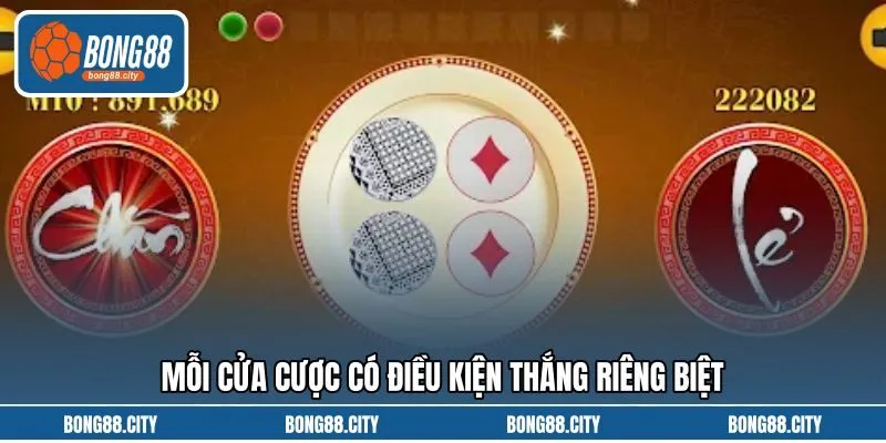 Mỗi cửa cược có điều kiện thắng riêng biệt